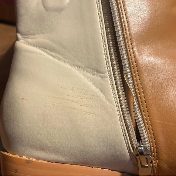 MCLC Tan Ivory Soft Vegan Leather Ombré Wave Boots | Size 9 - Picture 10 of 12